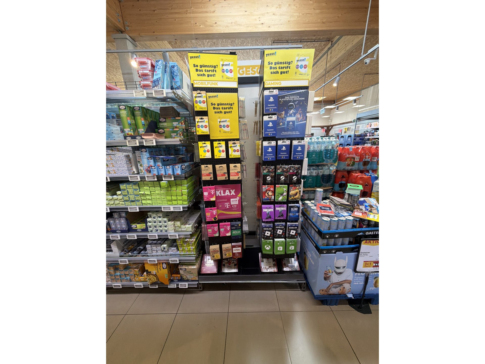 Gutscheinkarten-Display nach der Betreuung
